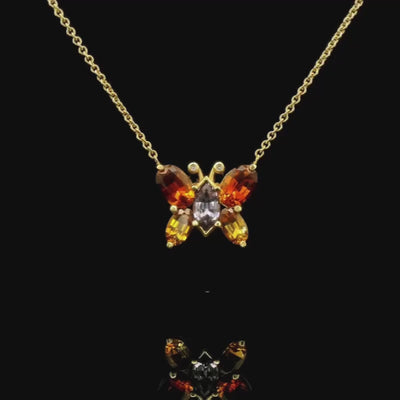 Sapphire Butterfly Necklace in 18ct Yellow Gold  | Brinkhaus Jewellers Claremont