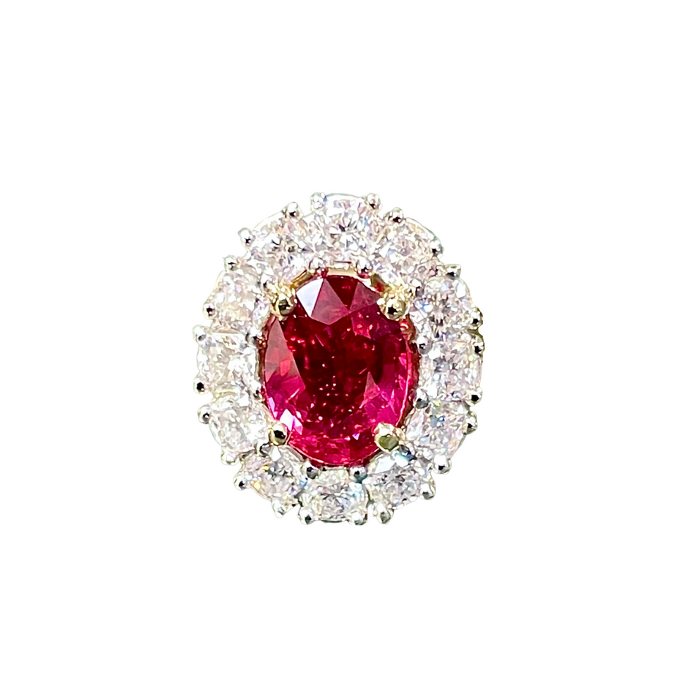 Oval Burmese Ruby & Diamond Ring Brinkhaus Jewellers Perth