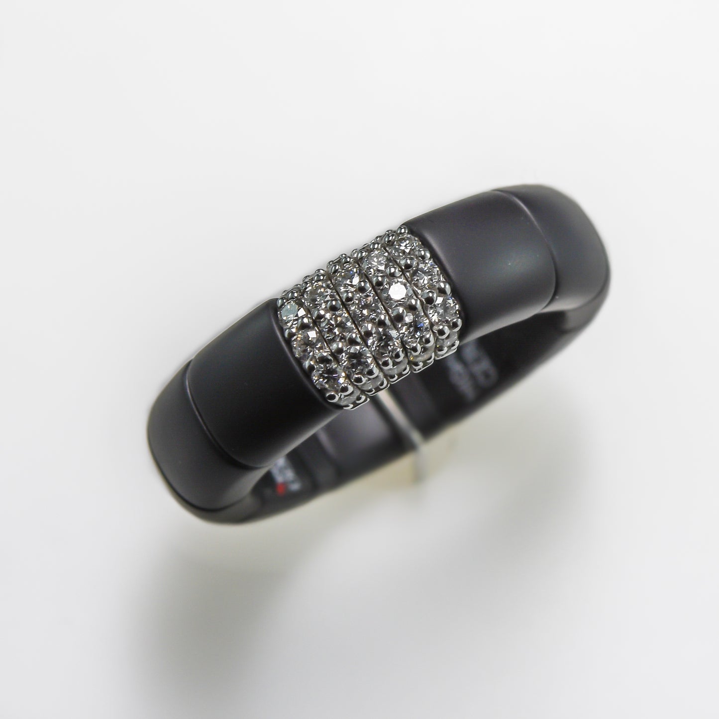 Black Ceramic Diamond Ring