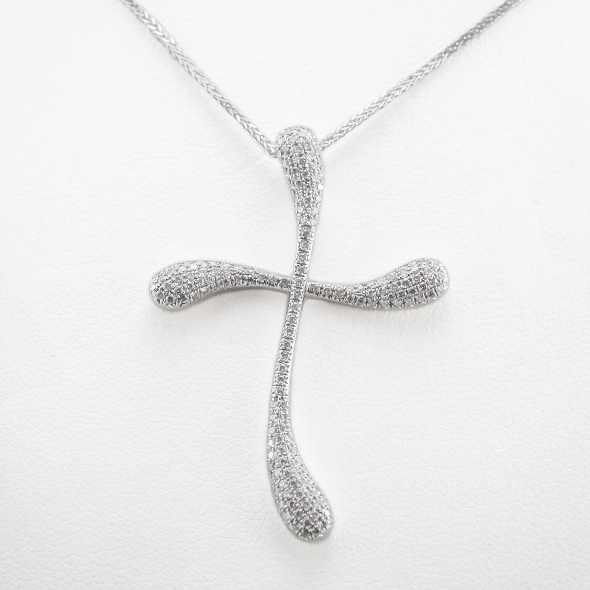 Diamond Organic Cross Necklace