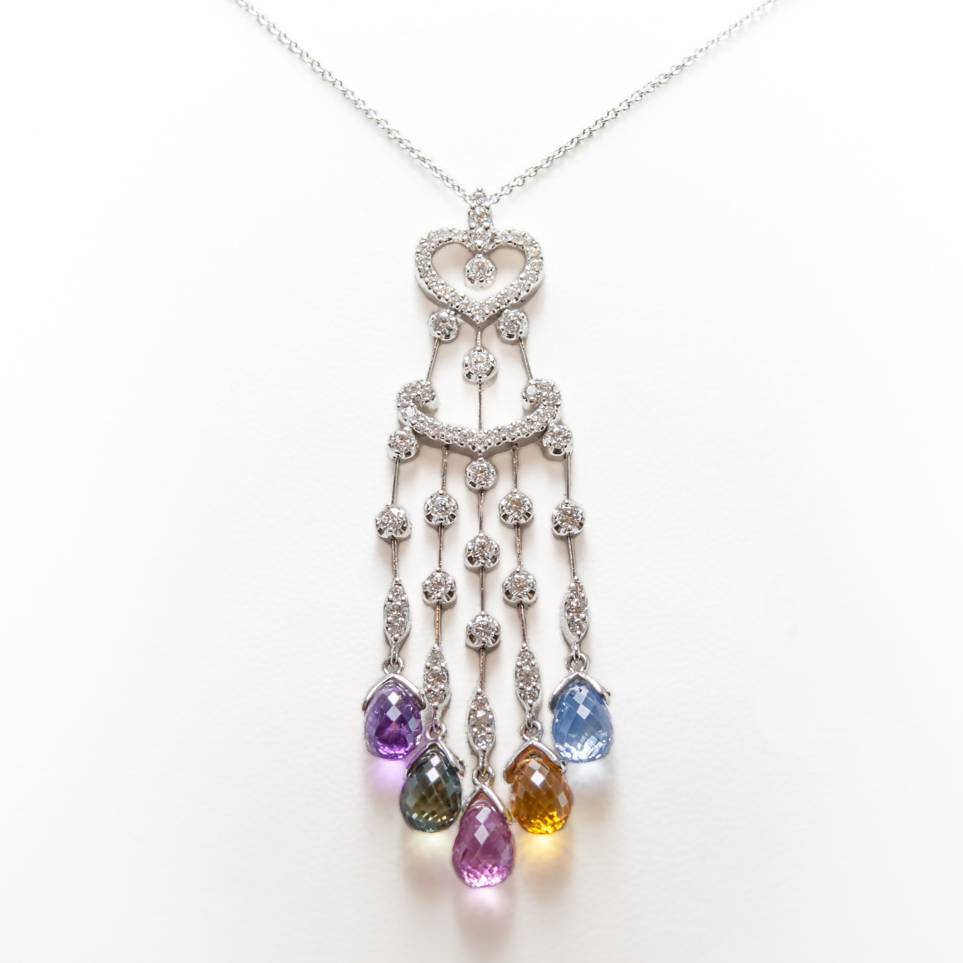 Sapphire & Diamond Briolette Necklace