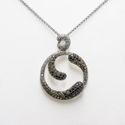 Black, White & Champagne Diamond Necklace