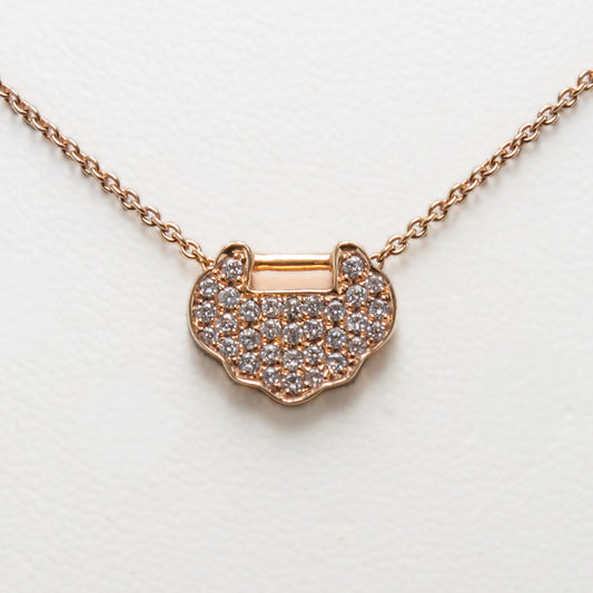 Pave Necklace in 18ct Rose Gold with Diamonds