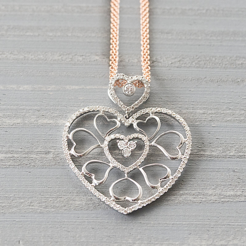 heart pendant with diamonds
